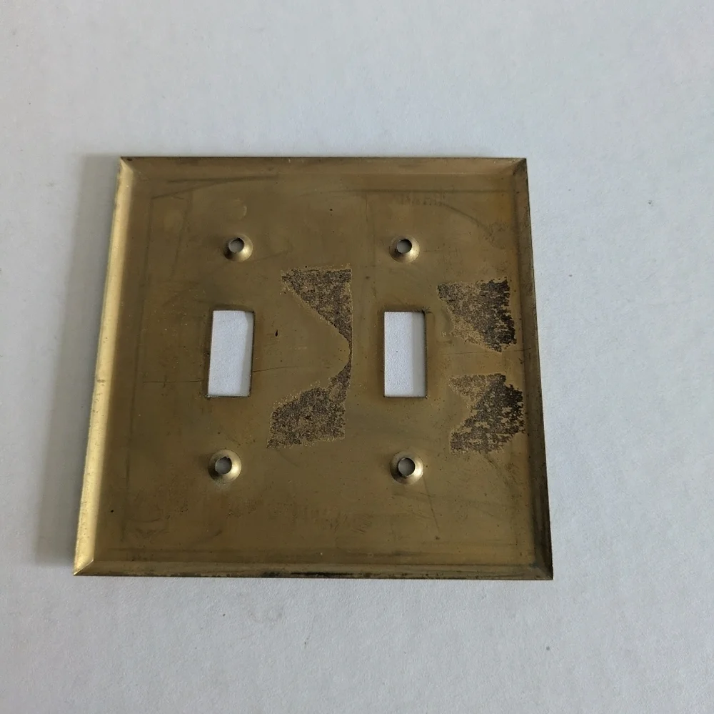 Vintage Gold/brass Tone double light switch plate cover